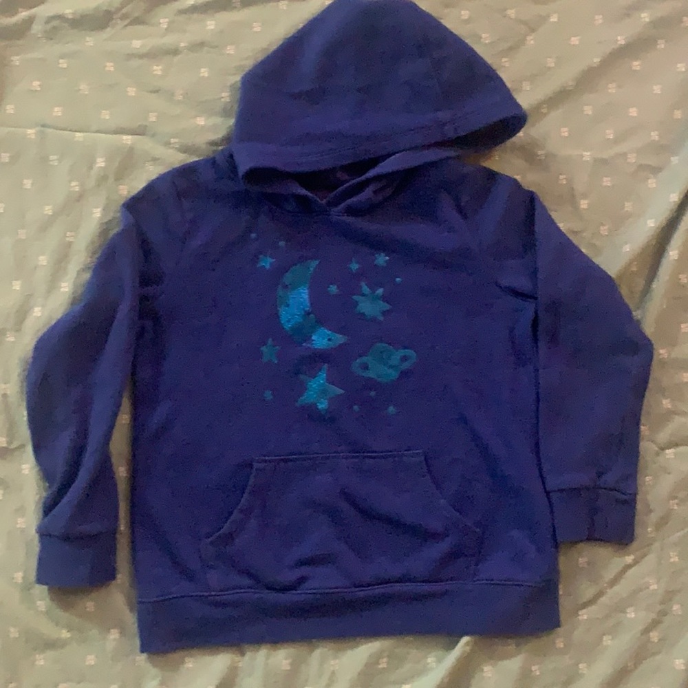 Girls cat and Jack hooded sweatshirt with front pocket. Adorable. Worn.